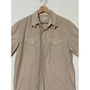 Calvin Klein Jeans Mens‎ Short Sleeve Striped Button Up Shirt S/ P/ CH Casual